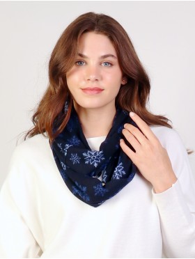 SNOW PRINT LOOP SCARF